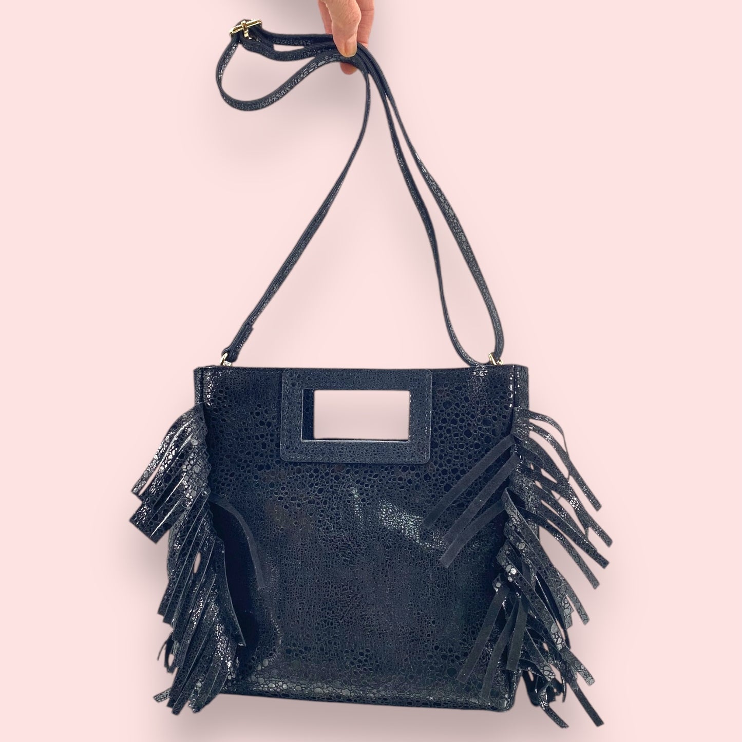 Dylan borsa pelle con frange