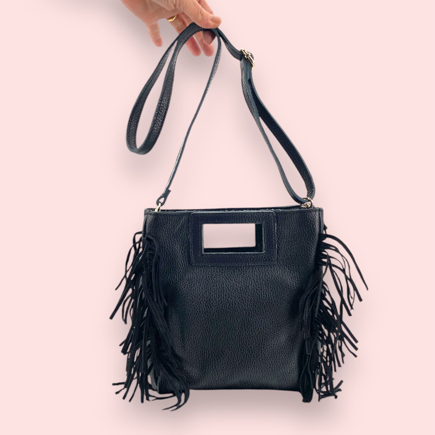 Dylan borsa pelle con frange