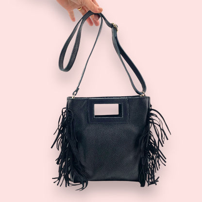 Dylan borsa pelle con frange